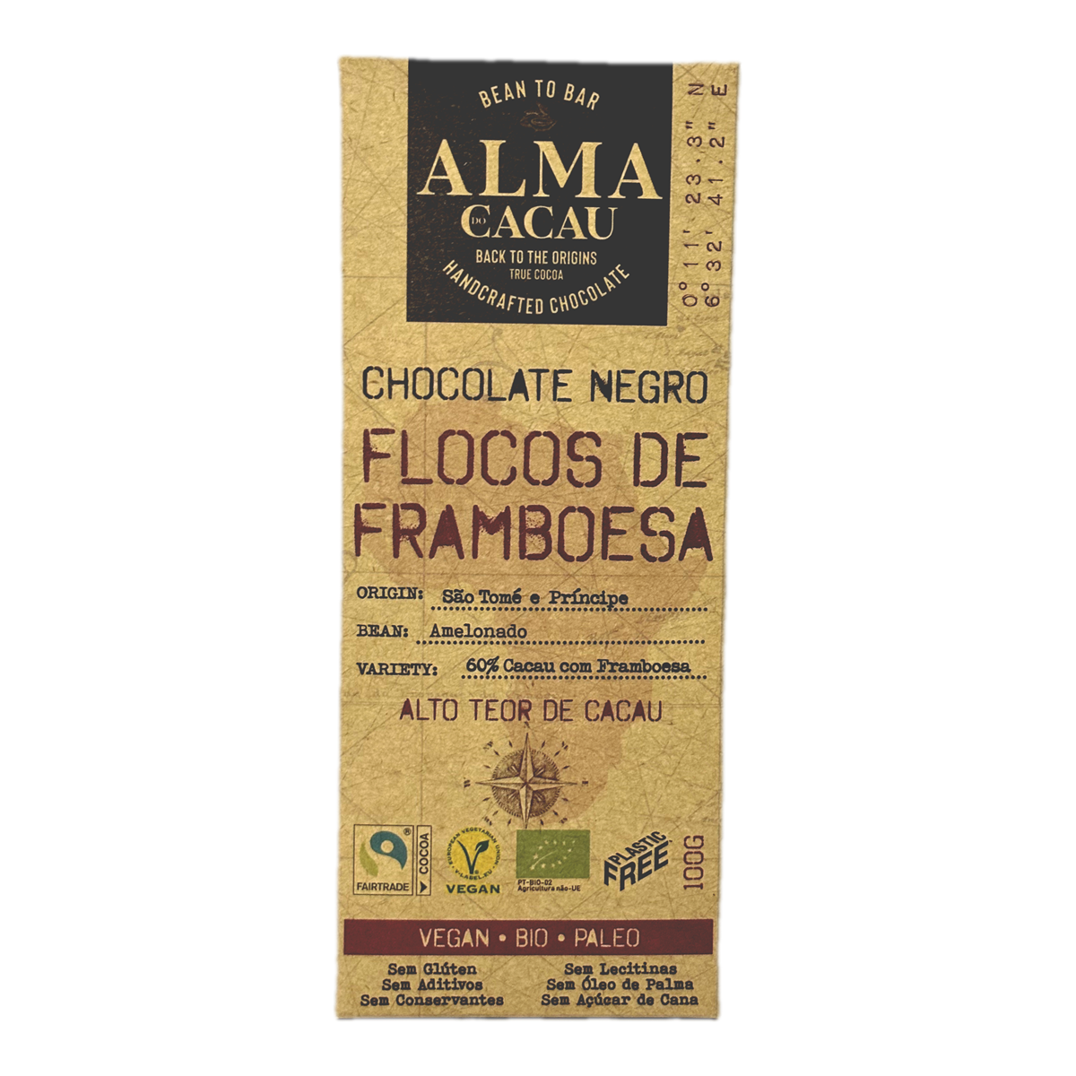 Chocolate Negro com Framboesa Alma do Cacau