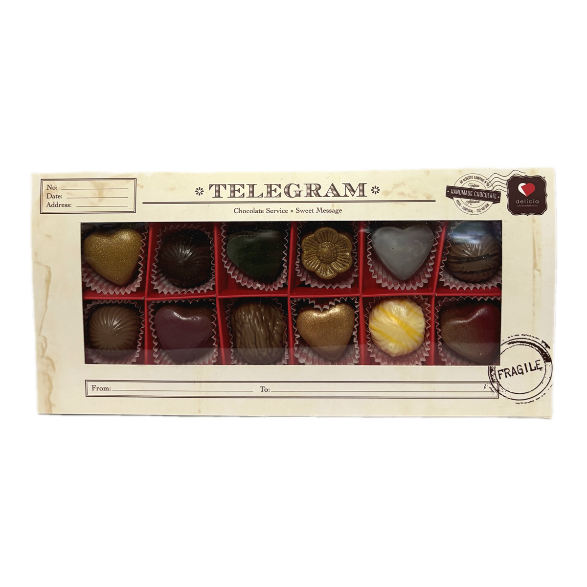 Caixa de Chocolates Telegram Delícia